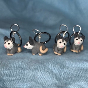 Opossum Stitch Markers or Progress Keepers (Passel of 4)