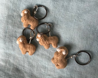 Lincoln Longwool Sheep Stitch Markers (flock of 4)