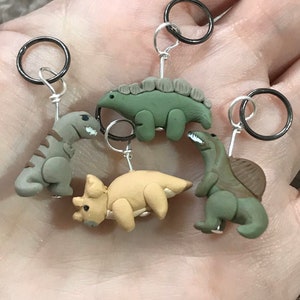 Dinosaur stitch markers - Herd of four