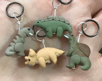 Dinosaur stitch markers - Herd of four