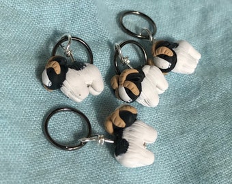 Jacob Sheep Stitch Markers (flock of 4)