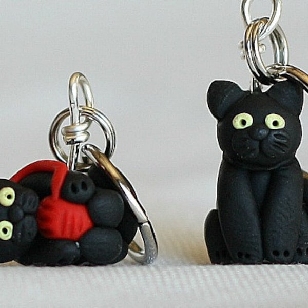 Black Cat Stitch Markers (Set of 4)