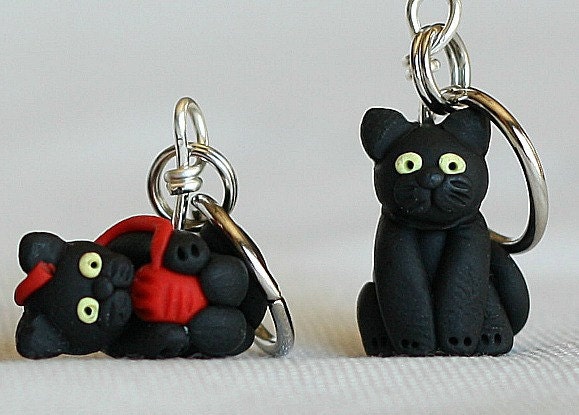 Black Cat Stitch Markers (Set of 4)