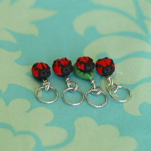 Ladybug Stitch Markers set of 4 image 5