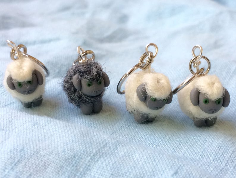 Woolly Sheep Stitch Markers Flock of 4 image 3