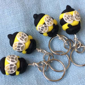 Tiny Bee Stitch Markers (Hive of 4)