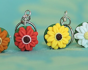 Gerbera Daisy Stitch Markers (bouquet of 4)