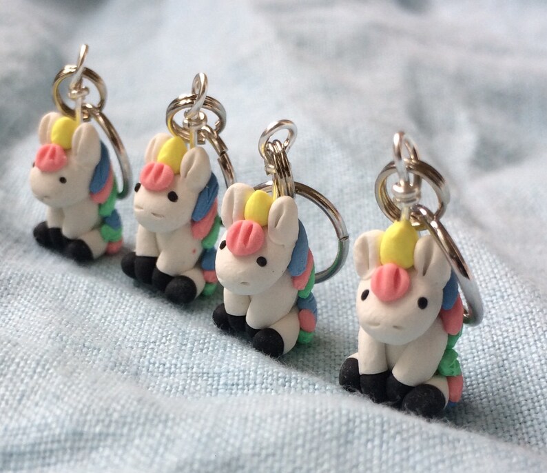 Unicorn Stitch Markers  Blessing of 4 image 1