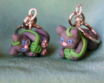 Grey Kitty Stitch Markers (Set of 4)