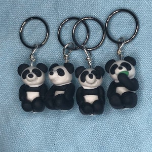 Panda stitch markers set of 4 image 1