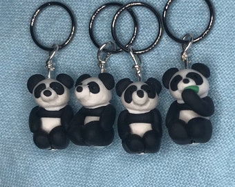 Panda stitch markers (set of 4)