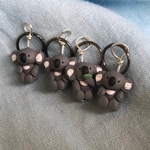 Miniature Koala Stitch Markers (set of 4)