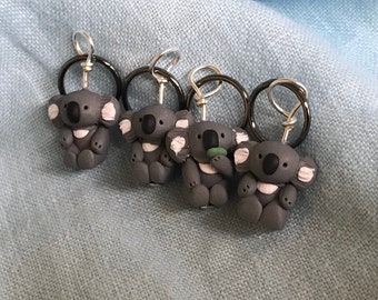 Miniature Koala Stitch Markers (set of 4)