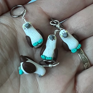 Blue Footed Booby Stitch Markers (flock of four)