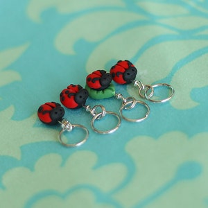 Ladybug Stitch Markers set of 4 image 4