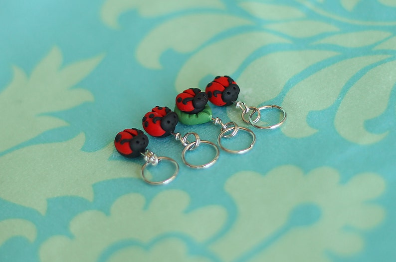 Ladybug Stitch Markers set of 4 image 4