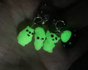 Glow-in-the-Dark Alien Stitch Markers Set of  4