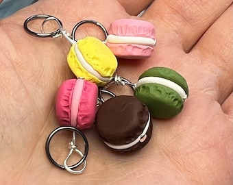 Miniature Macaron Stitch Markers (plate of 5)