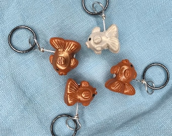 Fancy Goldfish Stitch Markers (glint of 4)