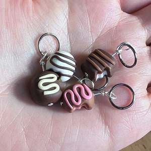 Chocolate Truffle Stitch Markers Box of 4 image 3