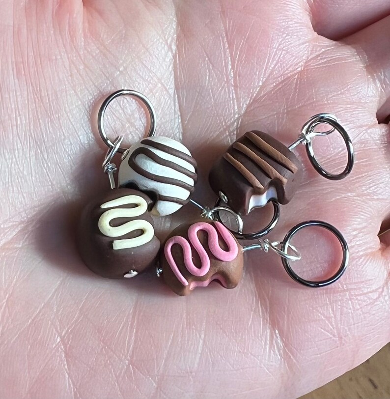 Chocolate Truffle Stitch Markers Box of 4 image 3