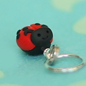 Ladybug Stitch Markers set of 4 image 2