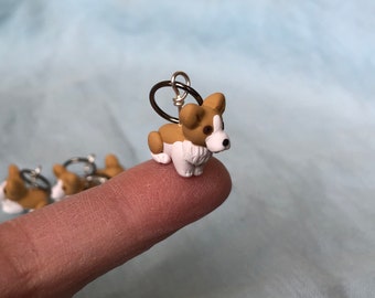 Pembroke Corgi Stitch Markers - set of 4