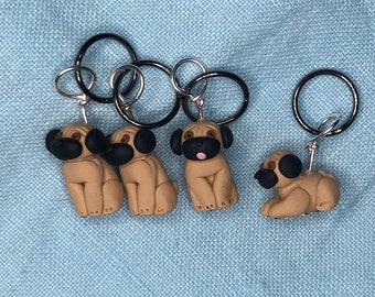 Pug Stitch Markers (set of 4)
