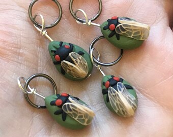 Cicada Stitch Markers (Set of 4)