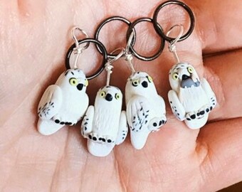 Snowy Owl and Prey Stitch Markers (set of four)