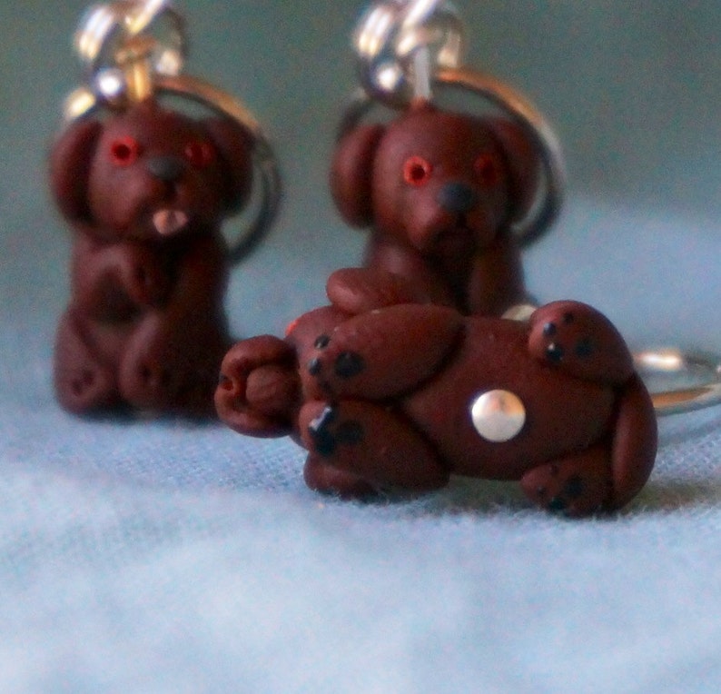 Chocolate Labrador Stitch Markers set of 4 image 3