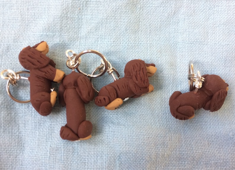 Longhaired Dachshund Stitch Markers set of 4 image 4