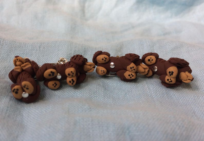 Longhaired Dachshund Stitch Markers set of 4 image 3