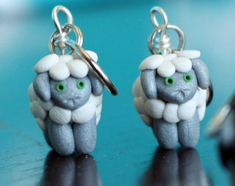 Grey Sheep Stitch Markers (flock of 4)