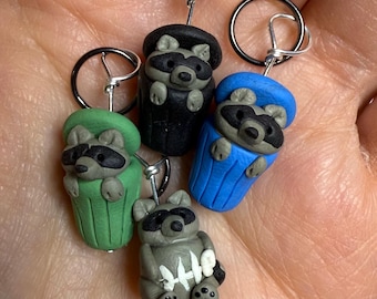 Trash Panda (Racoon)  Stitch Markers (Gaze of 4)