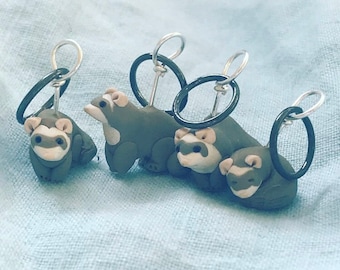 Ferret Stitch Markers (set of 4)