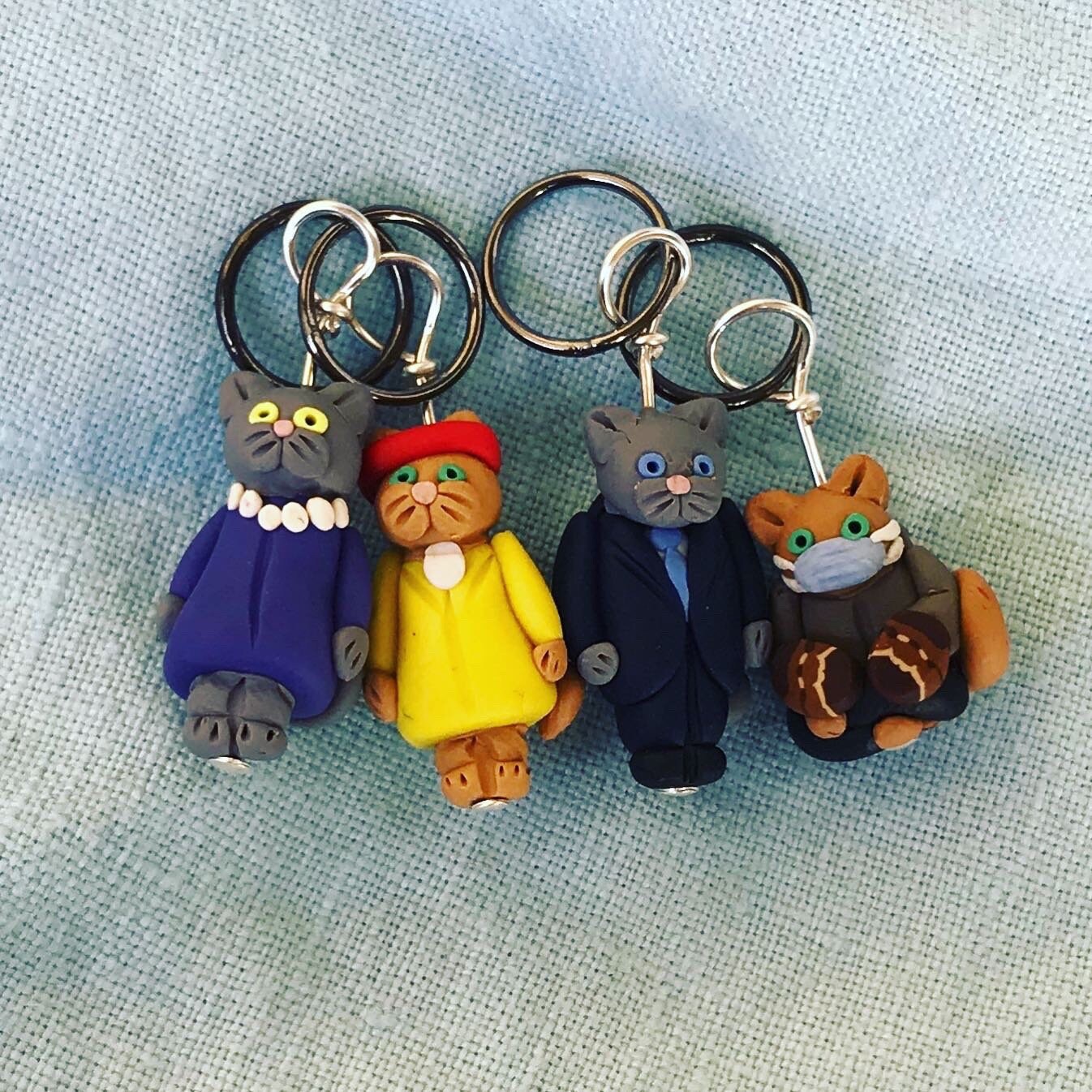 Inaugural Cat Stitch Markers (Set of 4)