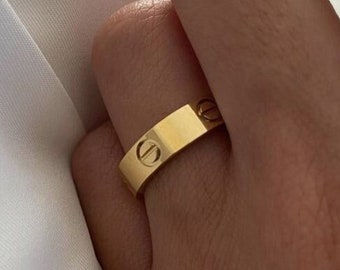 Anello da donna elegante e durevole / delicato anello d'amore in oro / regalo per lei