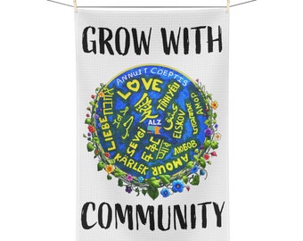 ALZ Grow With Community (Full Color) Microfiber Tea Towel