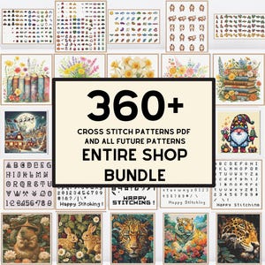 Hela butiken Mega Bundle Korsstygnsmönster PDF • Åtkomst till livstidspaket • Korsstygnsfonter • Julkorsstygn • Minikorsstygn