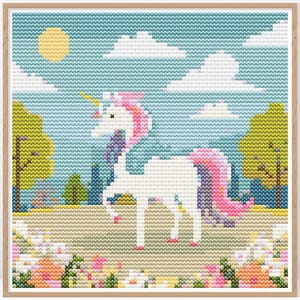 Mini Unicorn Cross Stitch Pattern • Animal Cross Stitch Pattern  • Kids Cross Stitch Pattern Counted cross stitch chart • For Begginners