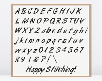 Script Brush Cross Stitch Alphabets • Script Cross Stitch Fonts • Cross Stitch Alphabets • Cross Stitch Letters and Numbers • Cross Stitch
