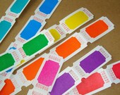 tickets . 16 dozen . 8 colors . super brights on white . rainbow assortment