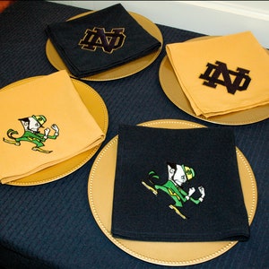 Notre Dame set of 4,College, ND, Leprechaun, 4 per set, Kitchen Dining, College, Home decor, decor accessories, Blue and Gold,