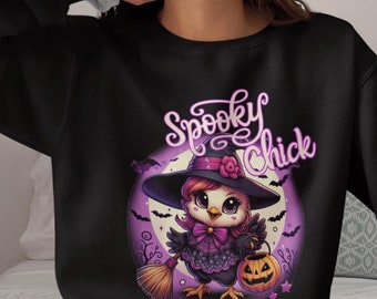 Spooky Witchy Chicken Halloween PNG Bundle - Witchy Chick Halloween Shirt - Designed For Tumblers, Coffee Mugs, Totes, & More