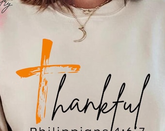 Thankful Philippians Scripture PNG: Christian Fall Design (Digital Download)