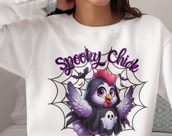 Spooky Witchy Chick Halloween Shirt PNG Bundle - Witchy Chicken - Spooky Season Design For Sublimation Shirts, Tumbler, Mugs, & More