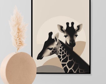 Minimalist Giraffe Print: Modern Safari Nursery Art (Digital Download)