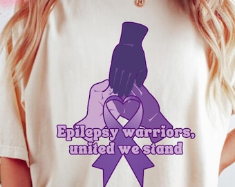 Epilepsy Awareness Shirt – Epilepsy Warriors, United We Stand | Purple Ribbon - Epilepsy Warrior Tee - Stand United with Pride