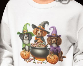Halloween Dog PNG - Spaniel Happy Howl-O-Ween Digital Download - Witch Dog Png - Spooky Season Shirt Design -